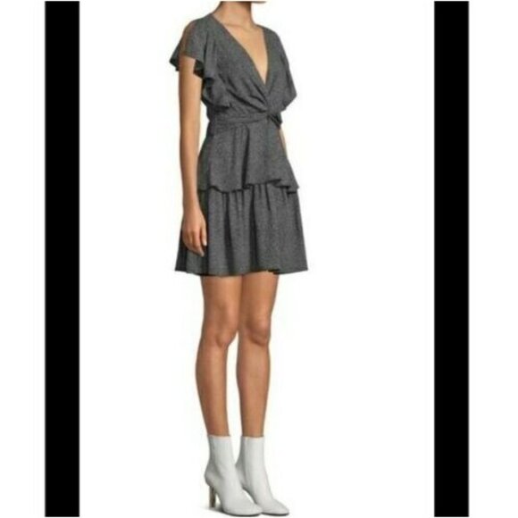 A.L.C. Womens Size 8 Polka Dot Viera Dress 100% Silk Mini in Black - Picture 3 of 12